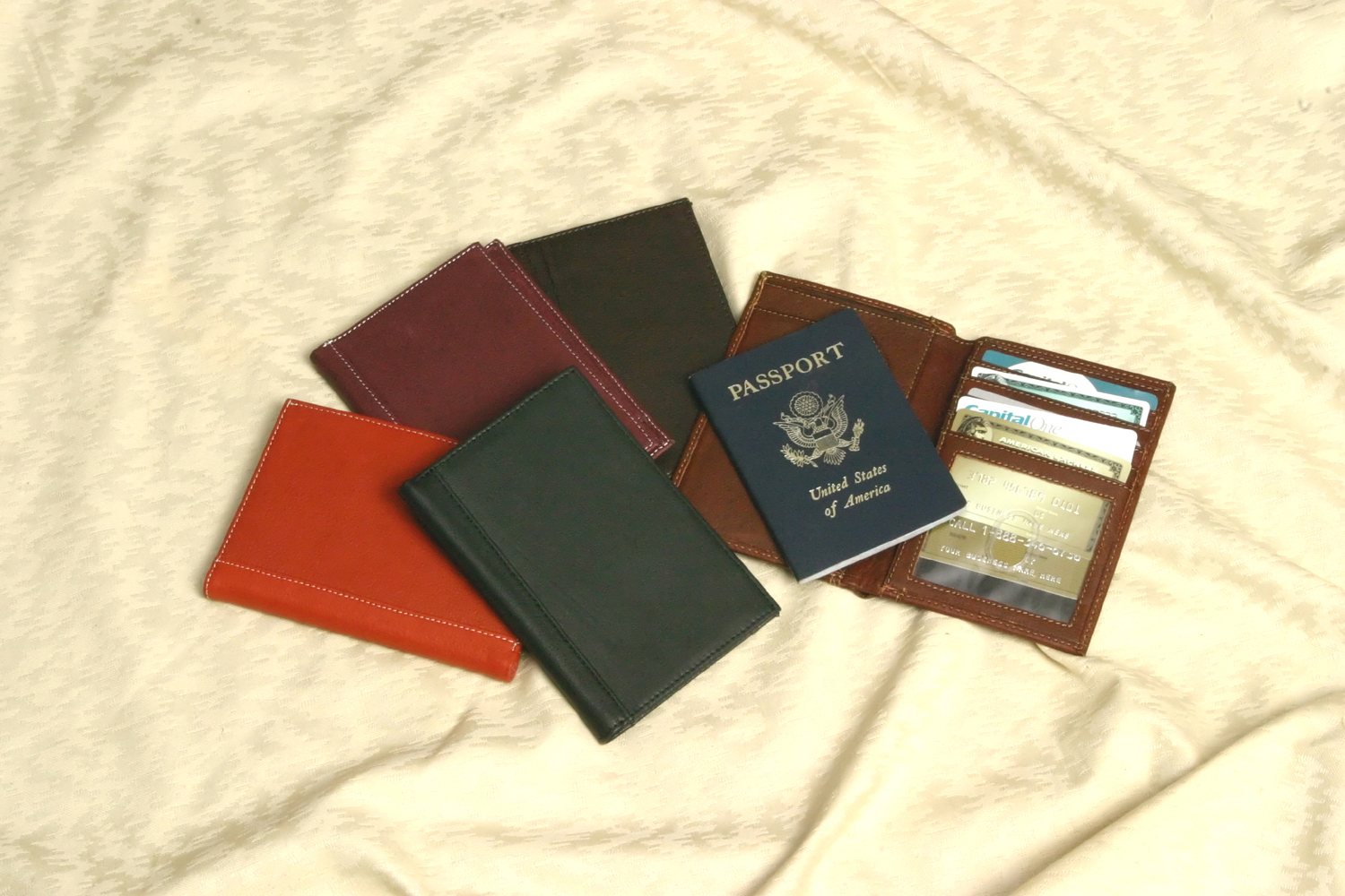 Leather passport travel wallet