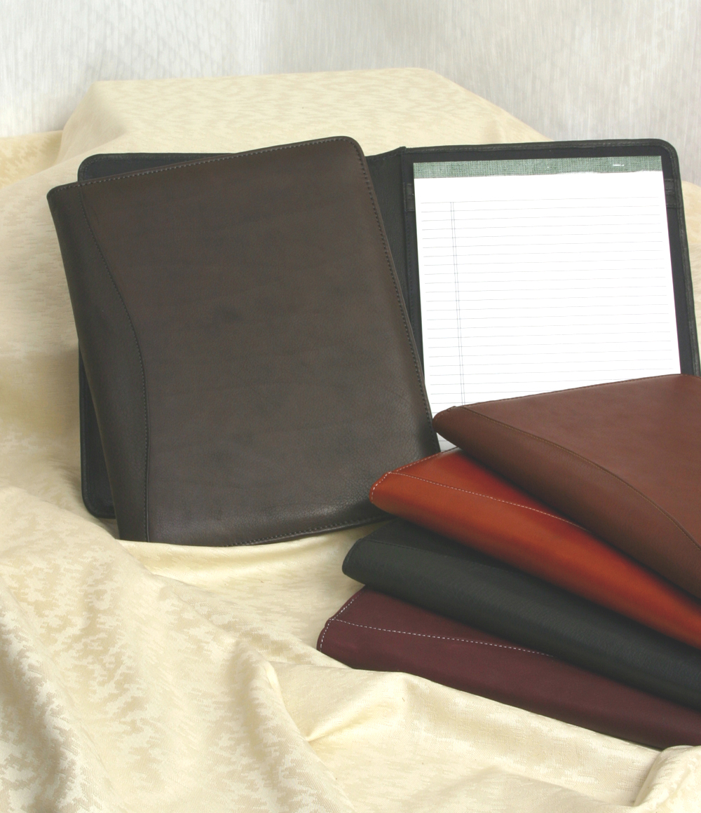 Leather Meeting folder w/paper