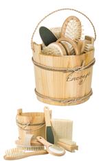 6pc Spa Kit in wood bucket